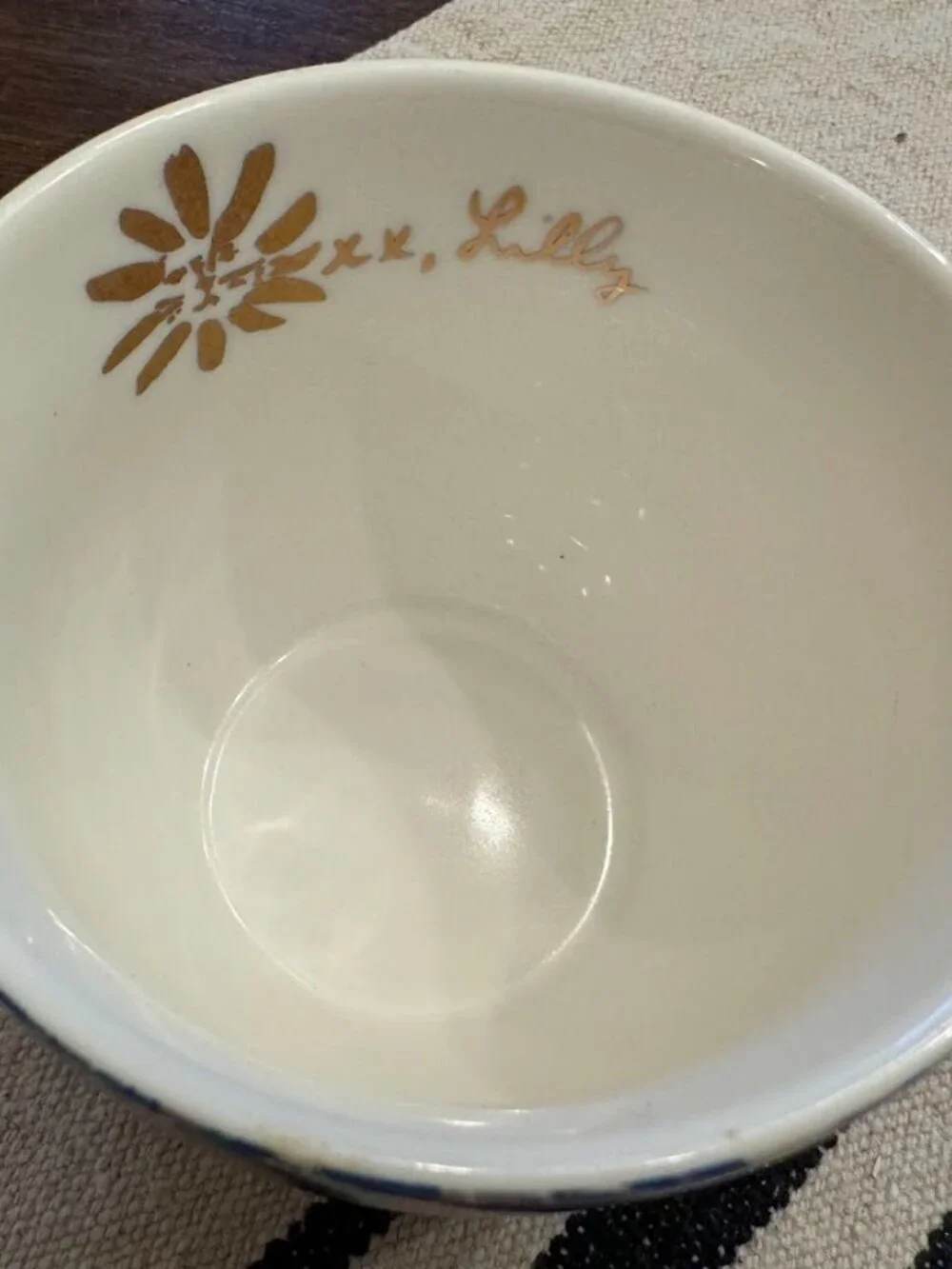 Lilly Pulitzer - Ceramic Mug - 12oz - Blue Floral - Gold Handle - Tea Coffee Cup